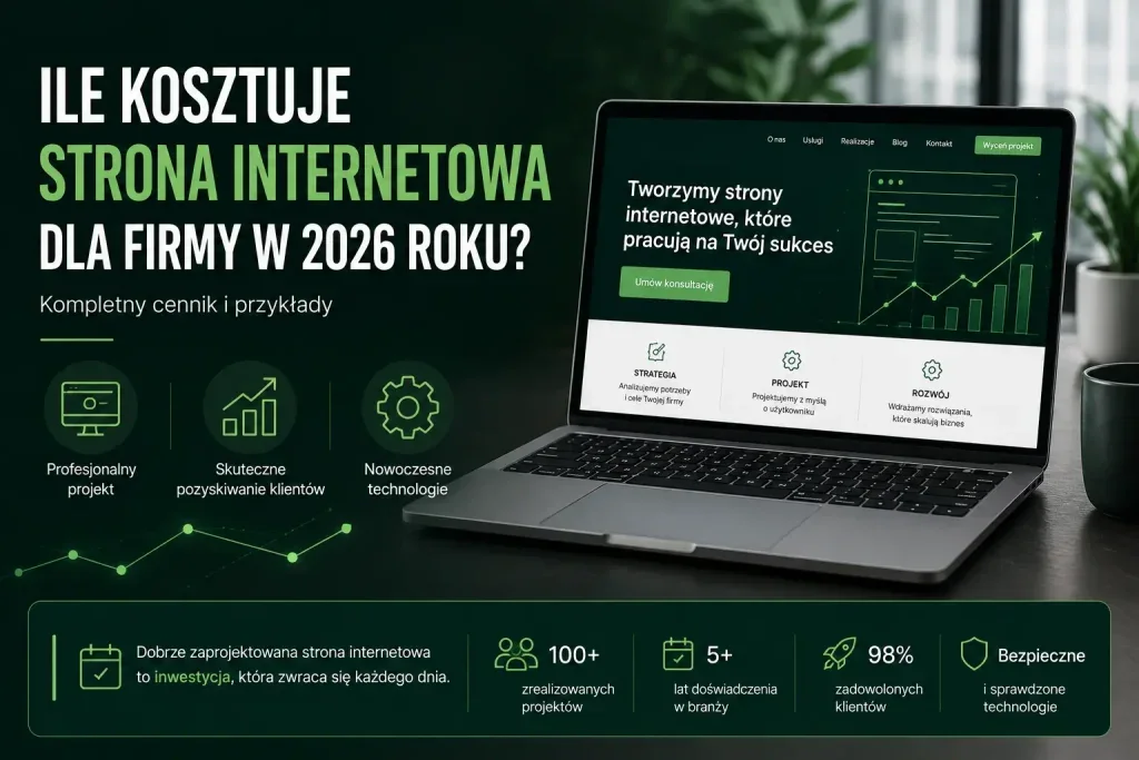 Ile kosztuje strona internetowa dla firmy w 2026 roku? Kompletny cennik i przykłady